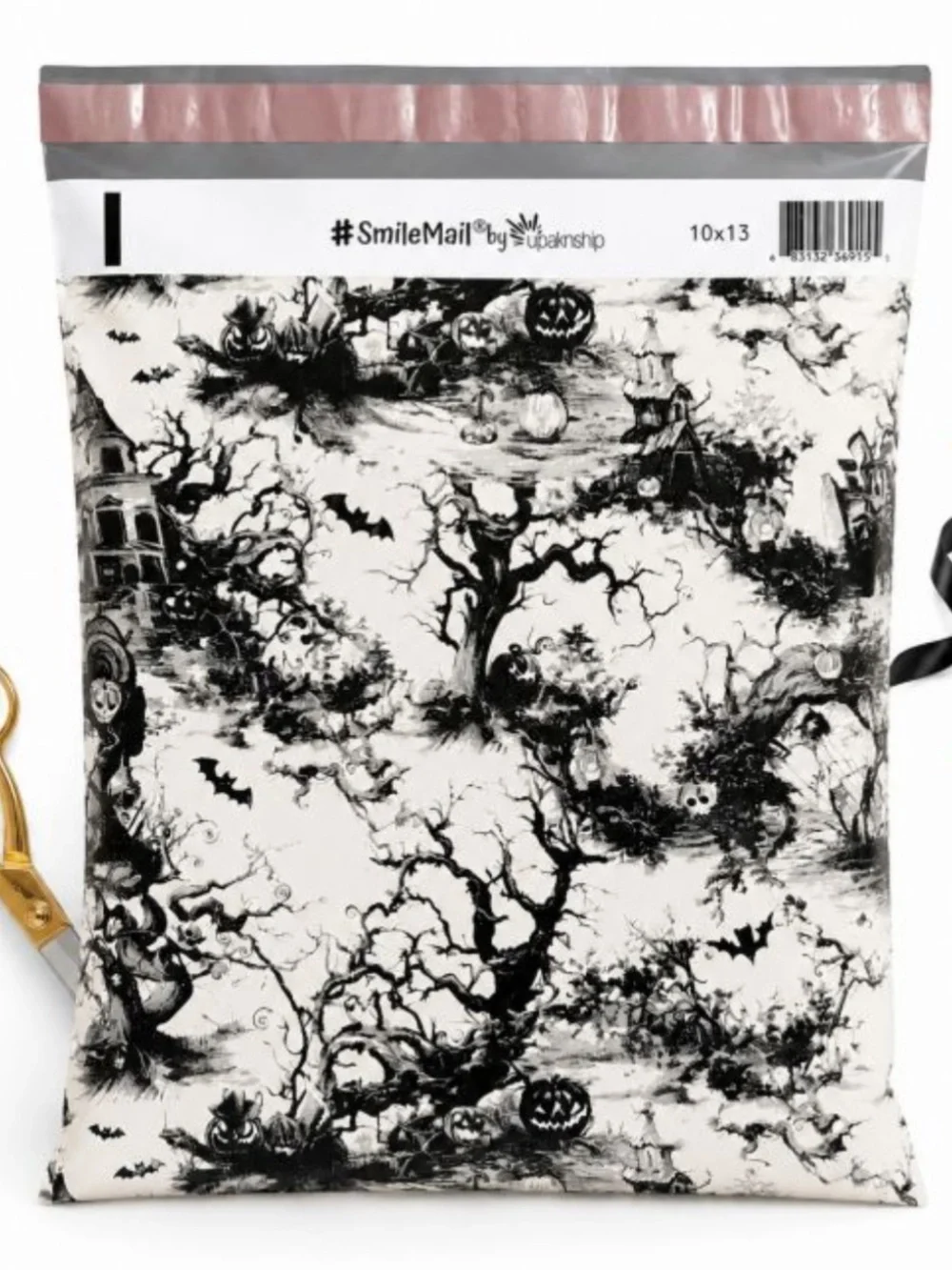 NEW!👻20 Spooky Toile Black & White Halloween Poly Mailers